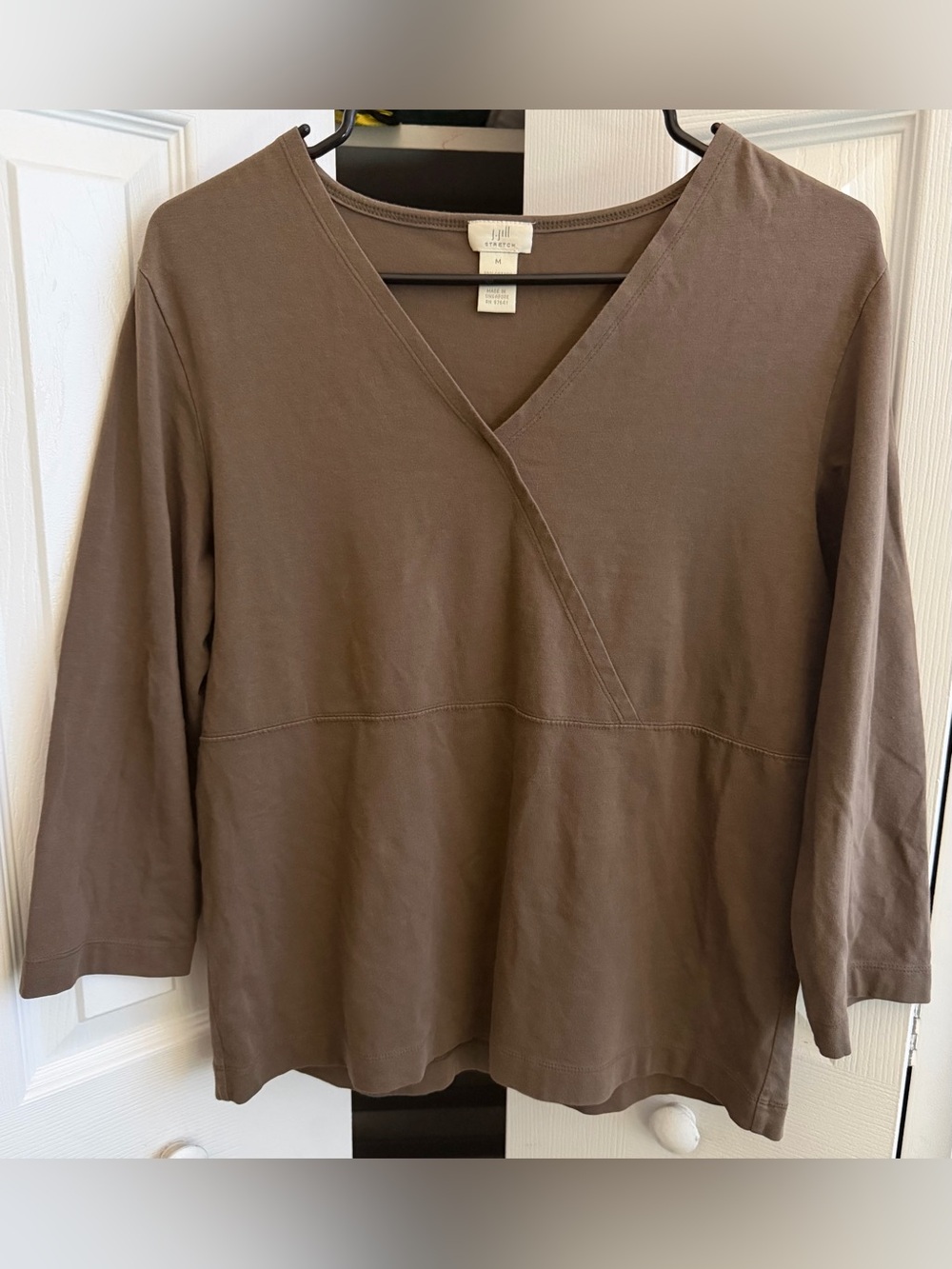J. Jill Brown V-Neck Faux-Wrap Top